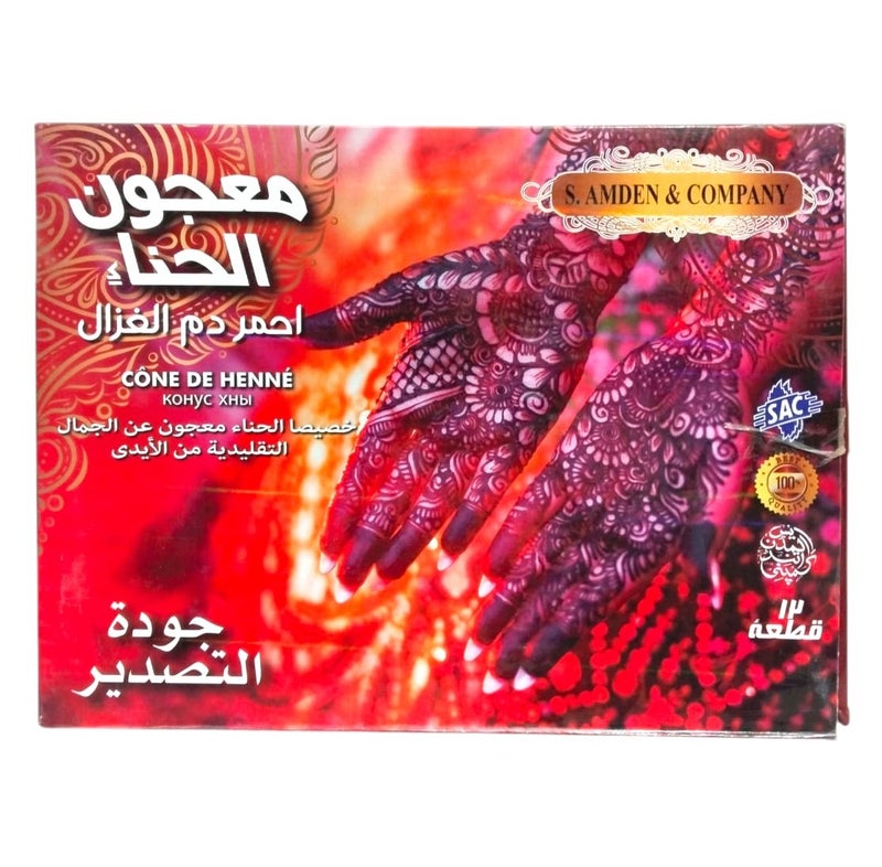 Red henna paste, 12 pieces